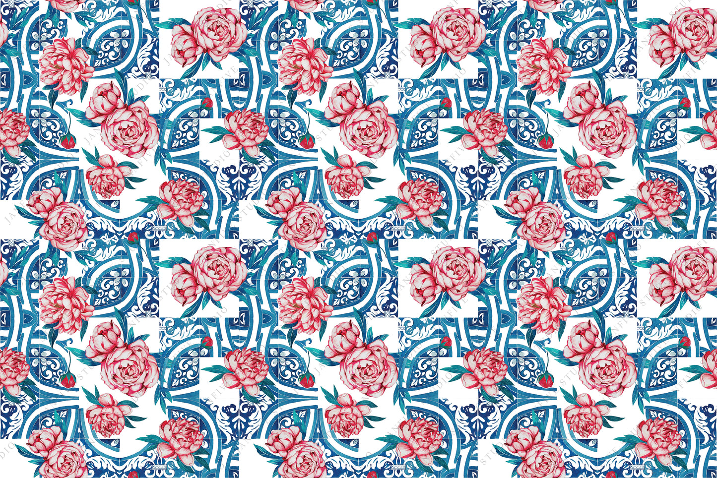 Janfive Studio Pivoines pattern