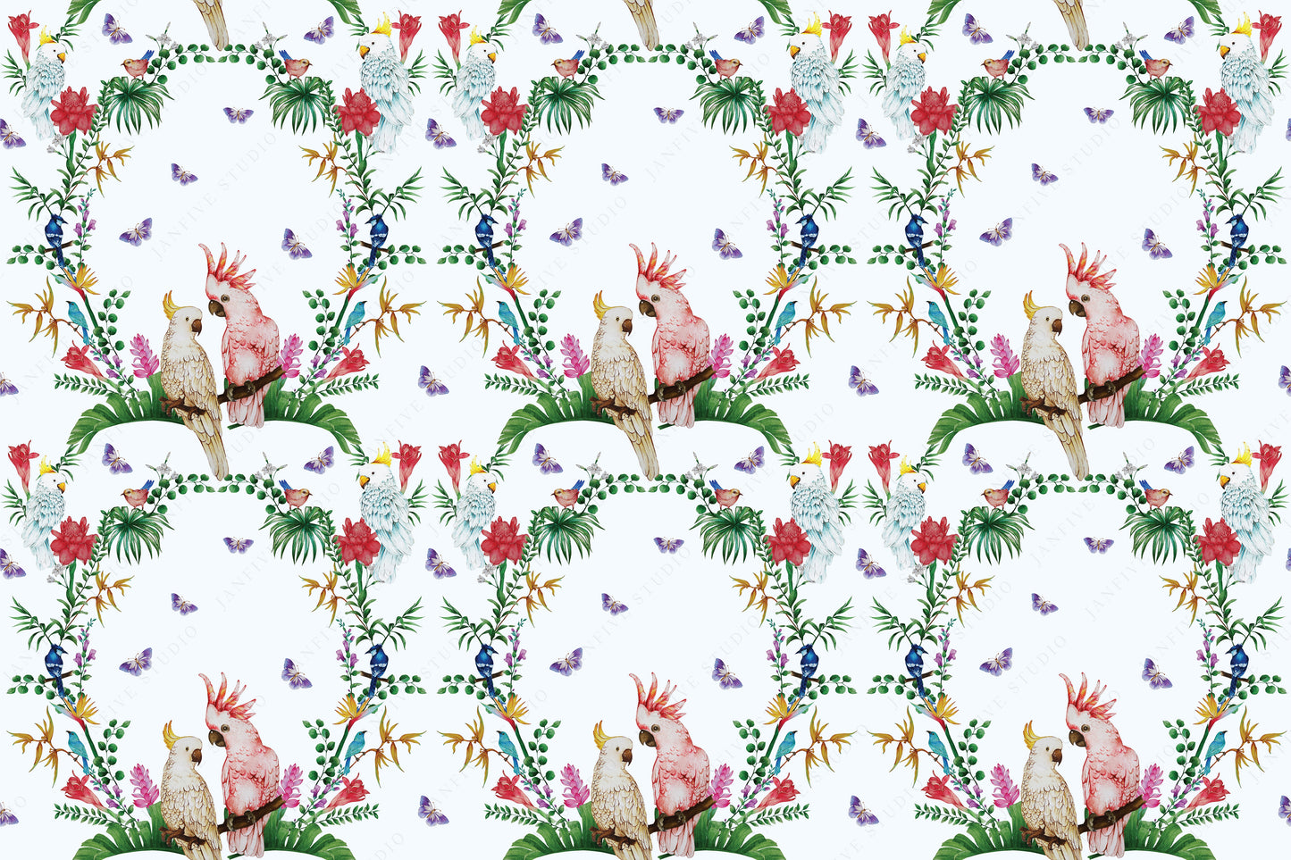 Janfive Studio Crown of Birds pattern