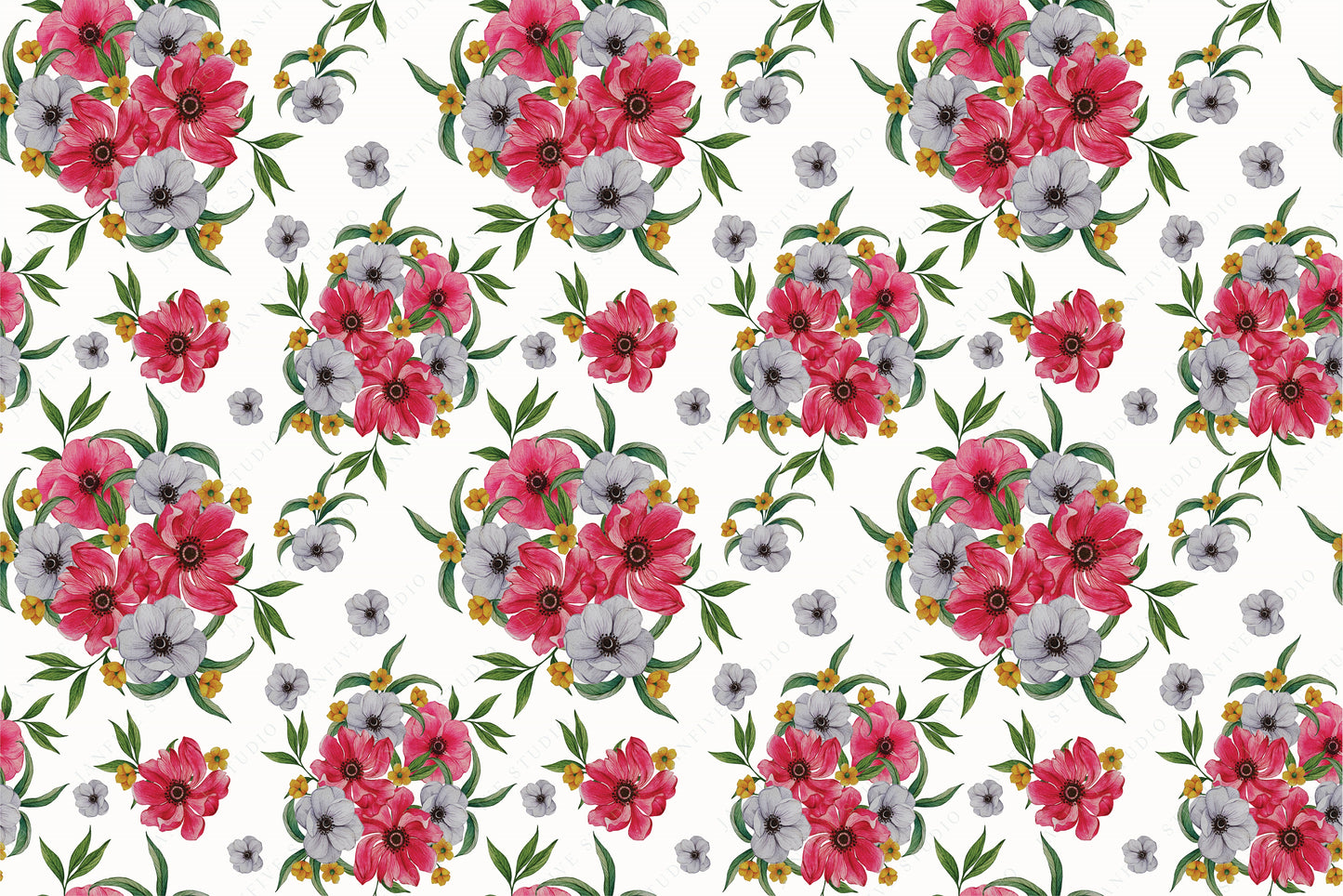Janfive Studio Anemone White pattern