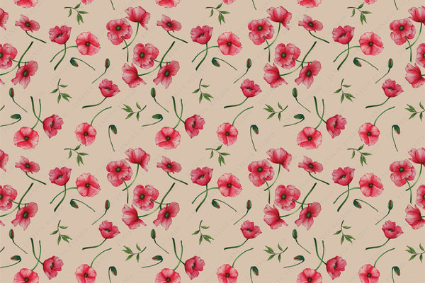 Janfive Studio Poppies Brown pattern